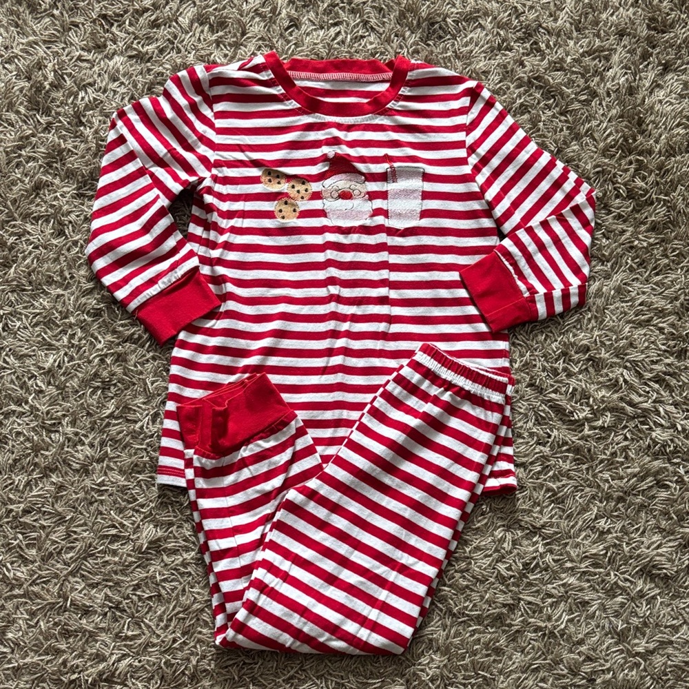 Striped Red and White Christmas Kids Pajama